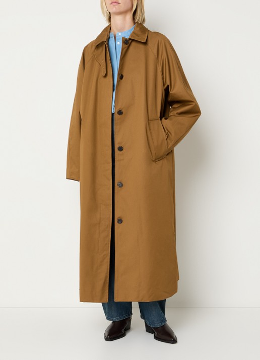 Selected Rayne trenchcoat met steekzakken - voorkant 2 camel