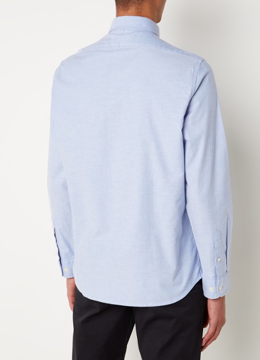 Selected Regrick regular fit overhemd van  katoen met borstzak - achterkant lichtblauw