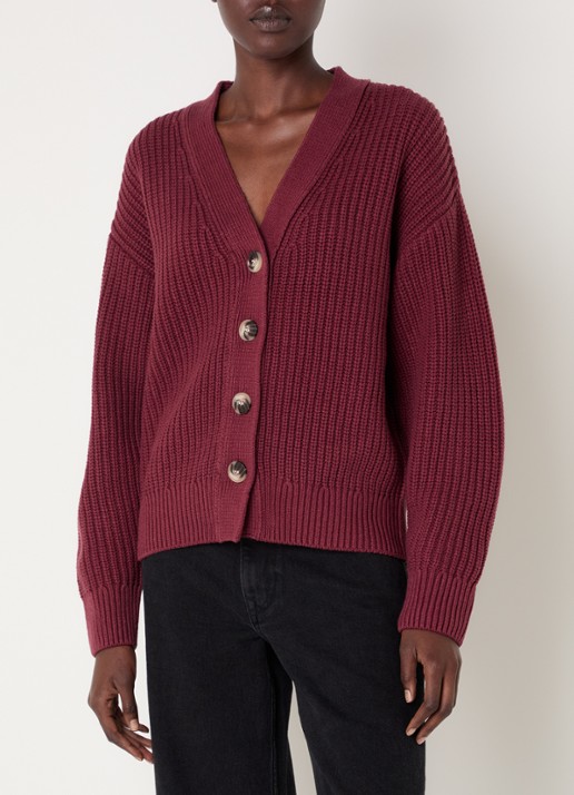 Selected Selma ribgebreid vest met V-hals