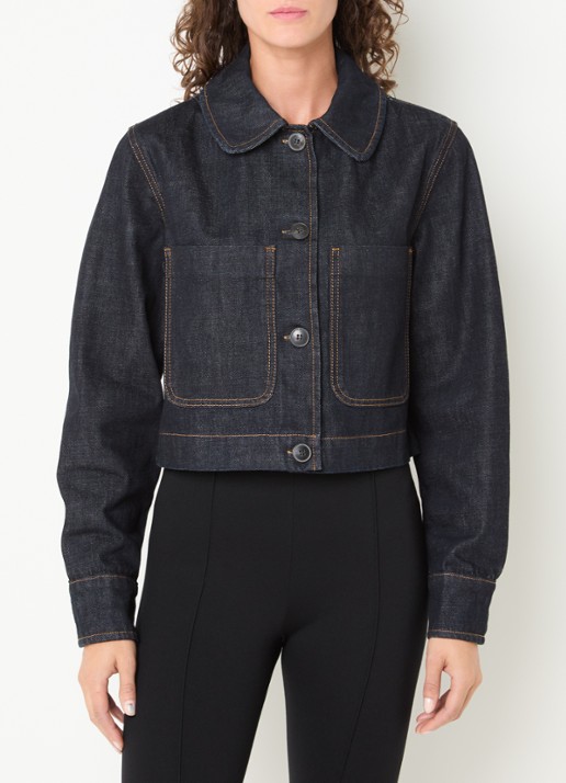 Selected Shelly cropped spijkerjas met opgestikte zakken