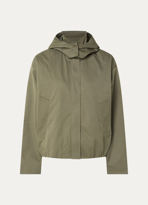 Selected Shiloh jack met afneembare capuchon - voorkant mosgroen