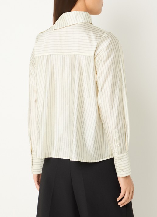 Selected Slwconnie tuniek van satijn met streepprint - achterkant gebroken wit