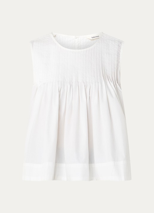 Selected Sophia top met ronde hals - voorkant 2 wit