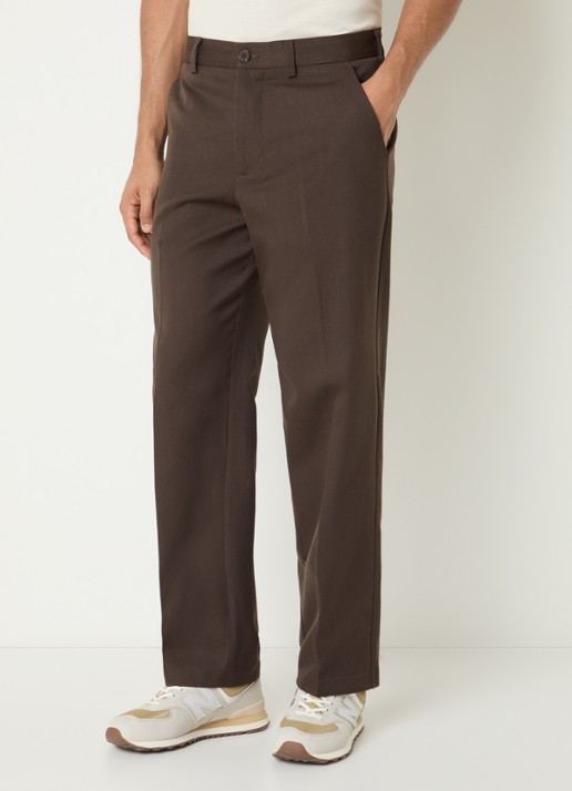 Selected Straight fit pantalon in wolblend met steekzakken