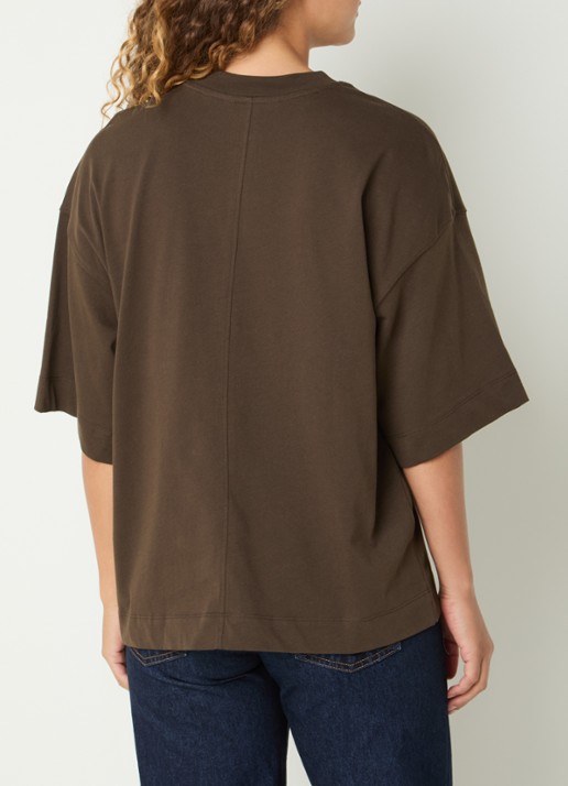 Selected T-shirt met ronde hals - achterkant 2 bronsgroen