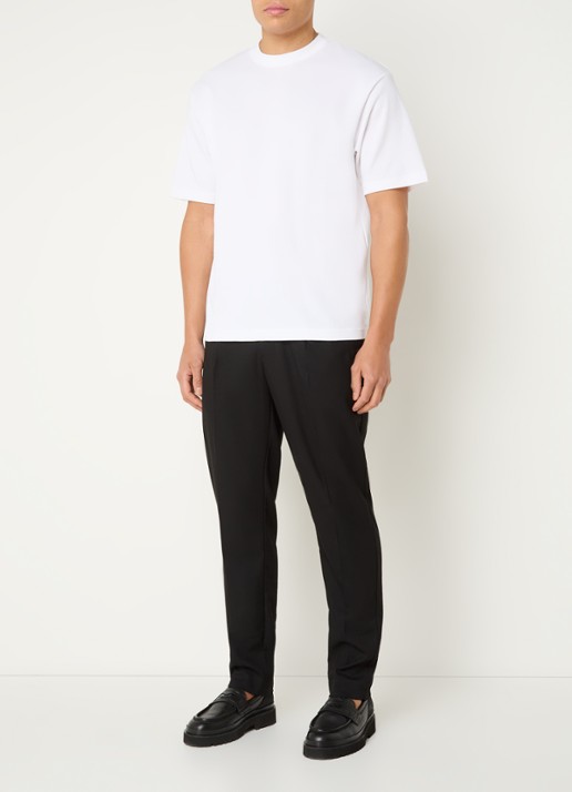 Selected T-shirt met stretch - voorkant 3 wit