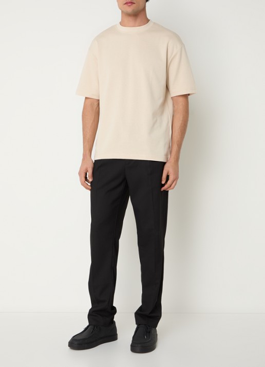 Selected T-shirt met stretch - voorkant 4 beige