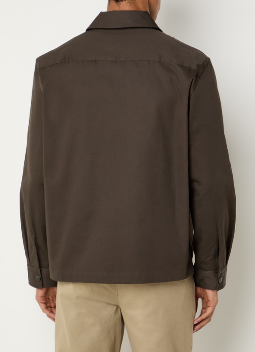 Selected Tate overshirt met borstzak - achterkant 2 donkerbruin