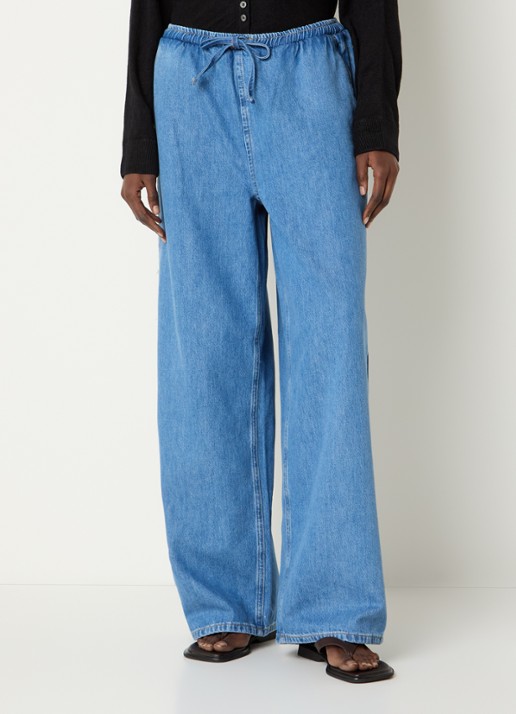 Selected Tenna high waist wide leg jeans met medium wassing en steekzakken