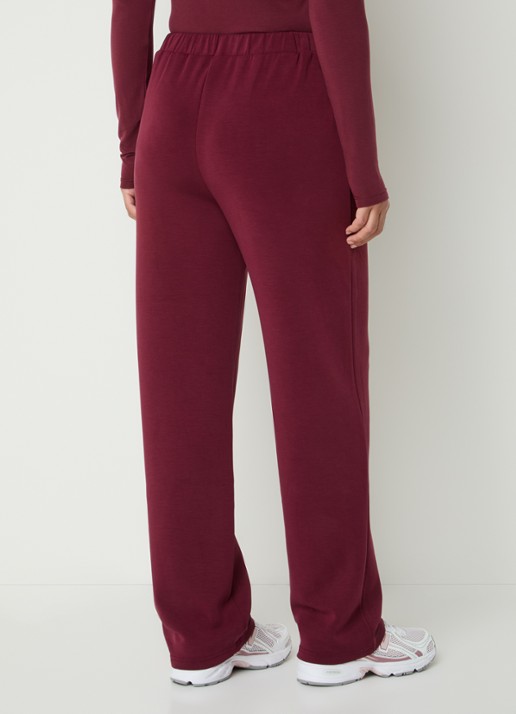 Selected Tenny mid waist broek met stretch - achterkant 4 bordeauxrood