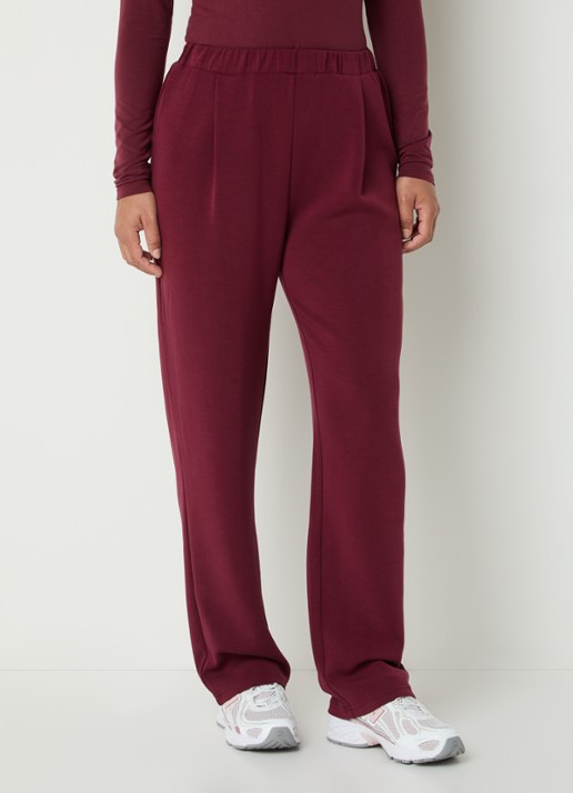 Selected Tenny mid waist broek met stretch - detail 3 bordeauxrood