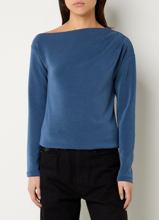 Selected Tenny off shoulder top met asymmetrische hals