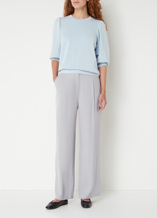 Selected Tenny top  met pofmouw - voorkant 4 lichtblauw