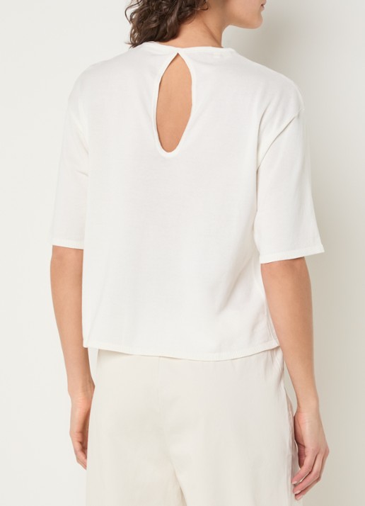 Selected Toleda T-shirt met ronde hals - achterkant wit