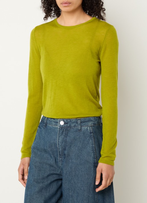 Selected Vendy semi-transparante top van merino wol