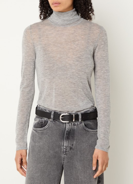 Selected Vendy semi-transparante trui van merino wol met col