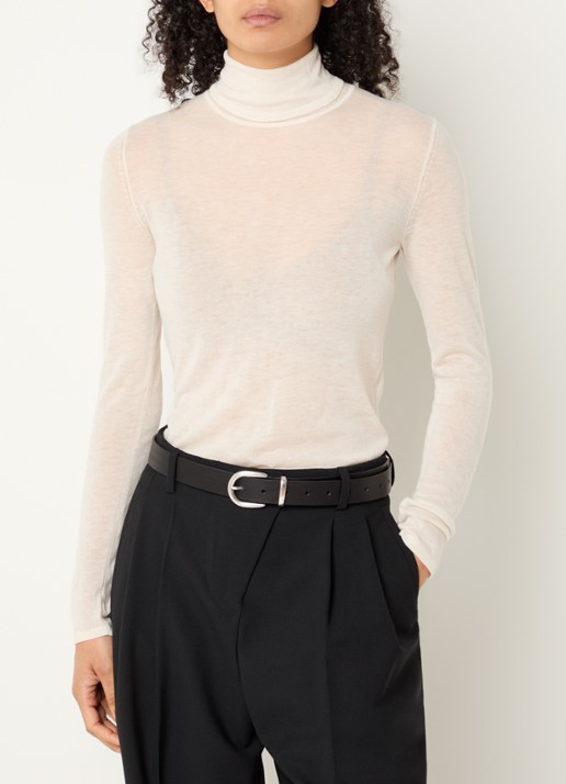 Selected Vendy semi-transparante trui van merino wol met col