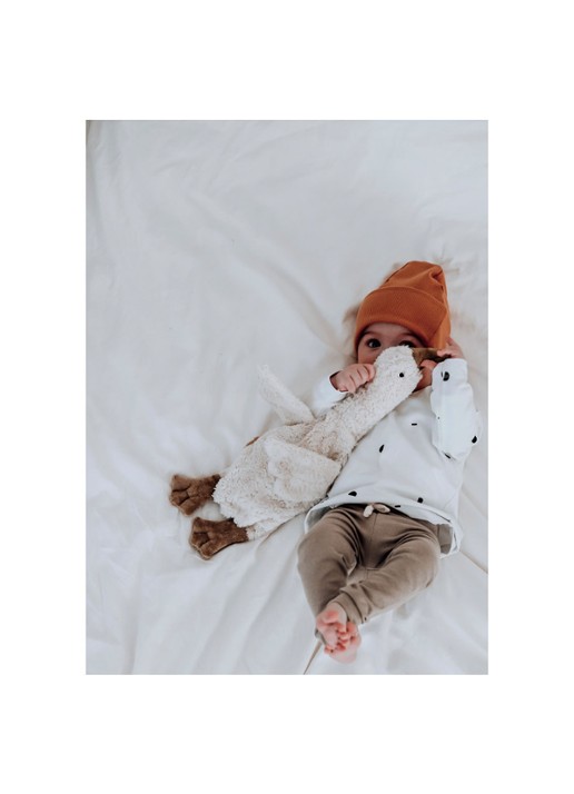 Senger Naturwelt Cuddly animal Goose small knuffel met warmtekussen 37 cm - voorkant 2 gebroken wit