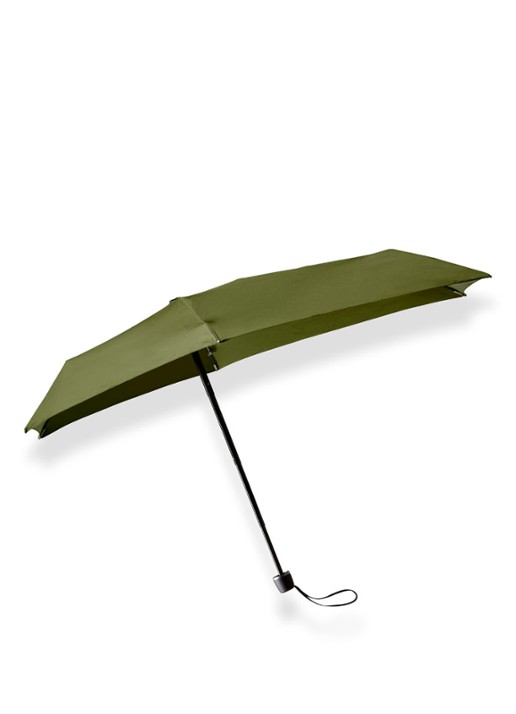 Senz Micro aerodynamische opvouwbare stormparaplu - voorkant 4 legergroen