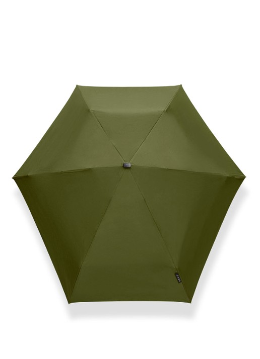 Senz Micro aerodynamische opvouwbare stormparaplu - voorkant 5 legergroen