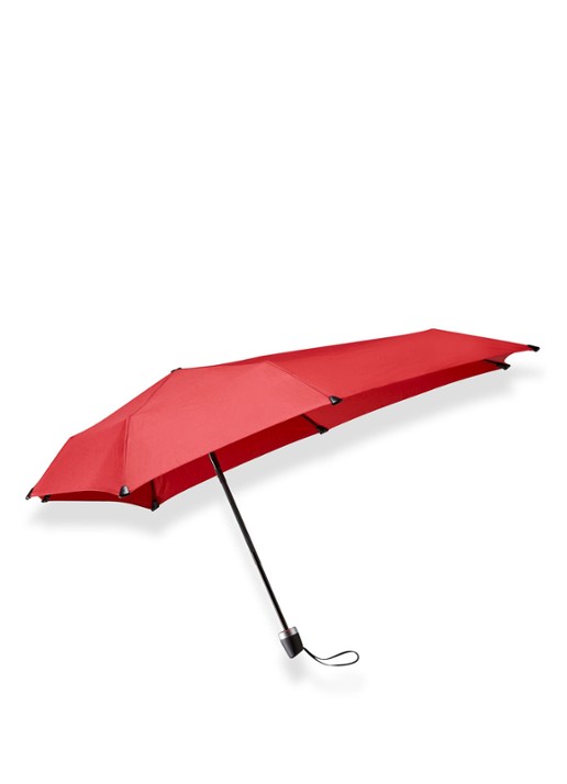 Senz Mini aerodynamische opvouwbare stormparaplu  - voorkant 4 steenrood