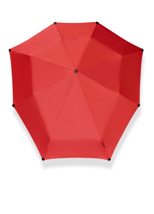 Senz Mini aerodynamische opvouwbare stormparaplu  - voorkant 5 steenrood