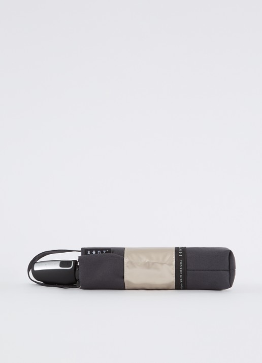 Senz Mini Automatic aerodynamische opvouwbare stormparaplu met metallic finish - voorkant 2 goud