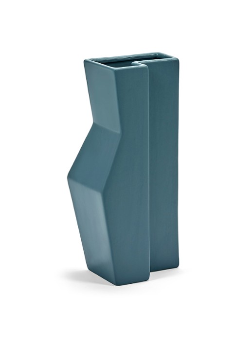 Serax °1 vaas van keramiek 38 cm  - voorkant 2 blauw