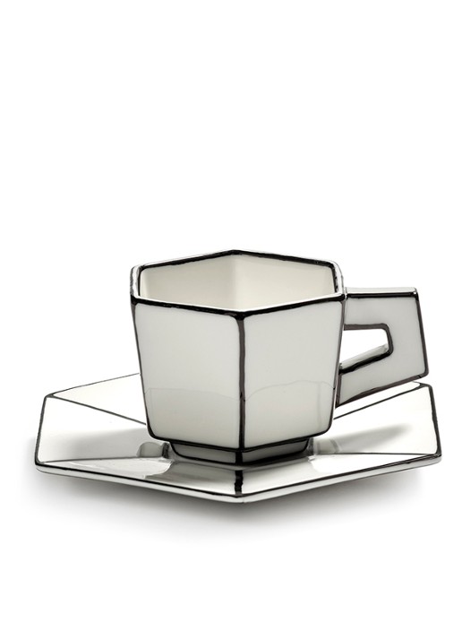 Serax Carte Blanche espressokopje en schotel