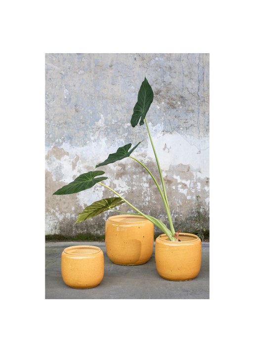 Serax Costa bloempot voor binnen - 19 cm  - voorkant 3 geel