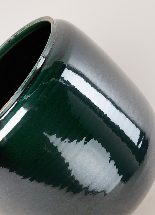 Serax Costa L bloempot van aardewerk voor binnen Ø 25 cm - detail groen