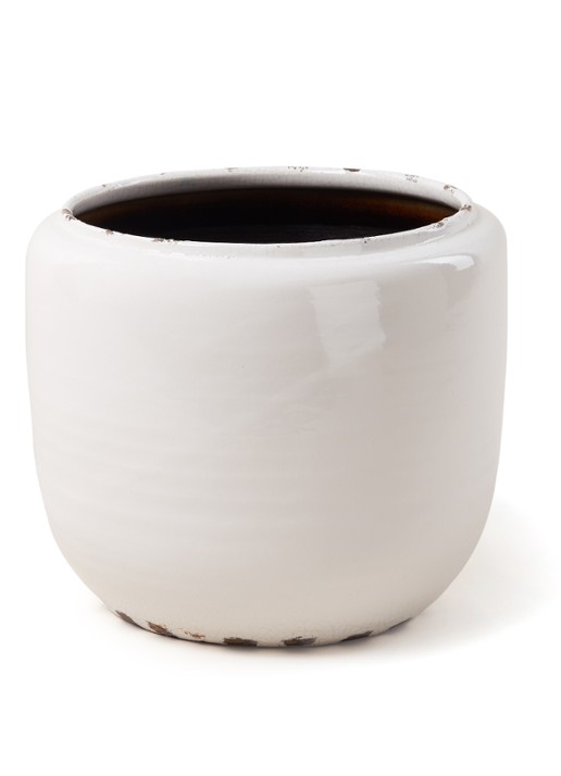 Serax Costa M bloempot van keramiek voor binnen Ø21 cm - voorkant 2 gebroken wit