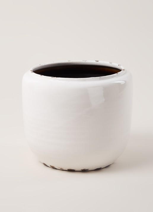 Serax Costa M bloempot van keramiek voor binnen Ø21 cm - voorkant 3 gebroken wit