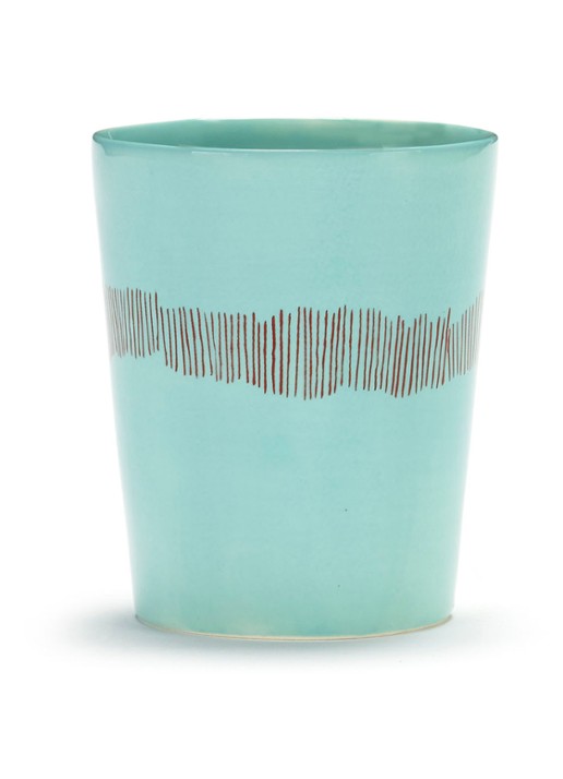 Serax FEAST Azure Swirl-Stripes theekop 33 cl