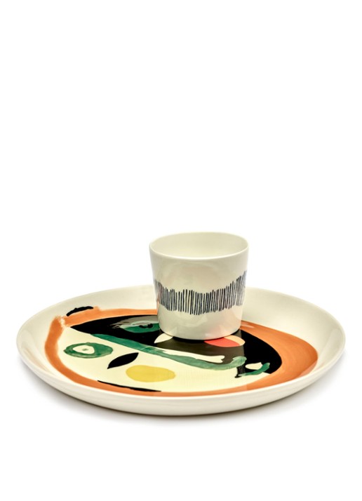 Serax FEAST Face 1 M dinerbord 22,5 cm - detail 4 gebroken wit