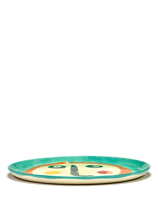 Serax FEAST Face 2 L serveerschaal 35 cm - detail 3 turquoise