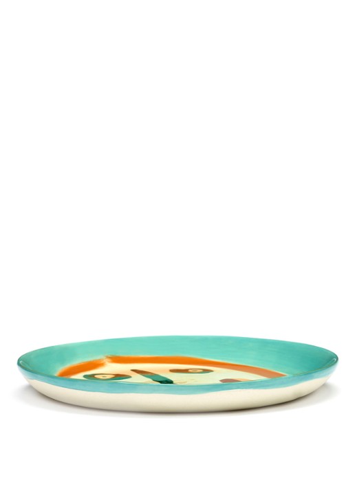 Serax FEAST Face 2 S ontbijtbord 19 cm - detail turquoise