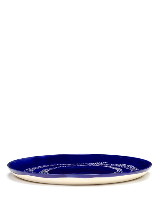 Serax FEAST Lapis Lazuli Swirl-Dots L dinerbord 26,5 cm - detail 3 donkerblauw