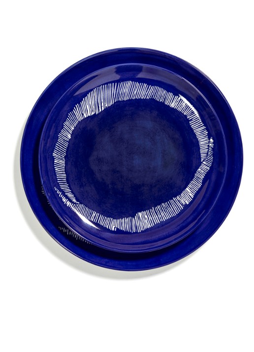 Serax FEAST Lapis Lazuli Swirl-Stripes M dinerbord 22,5 cm - detail 4 donkerblauw