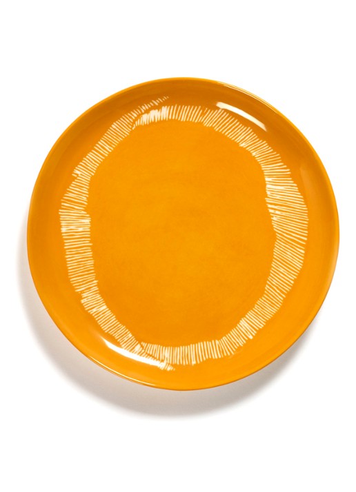 Serax FEAST Sunny Yellow Swirl-Stripes M dinerbord 22,5 cm