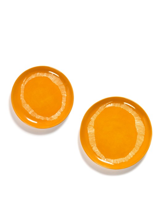 Serax FEAST Sunny Yellow Swirl-Stripes S ontbijtbord 19 cm - detail 2 geel