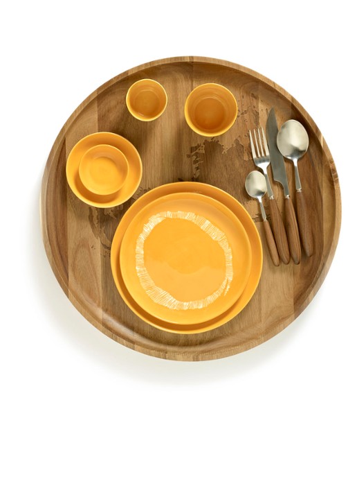 Serax FEAST Sunny Yellow Swirl-Stripes S ontbijtbord 19 cm - detail 4 geel