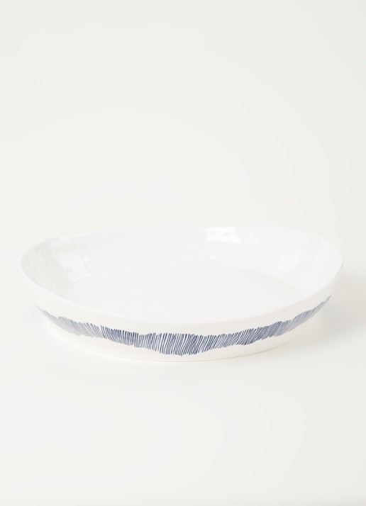 Serax FEAST Swirl-Stripes serveerschaal 30 cm  - voorkant 2 gebroken wit