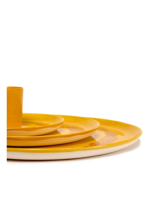 Serax FEAST Yellow Swirl-Stripes L serveerschaal 35 cm - detail 7 geel