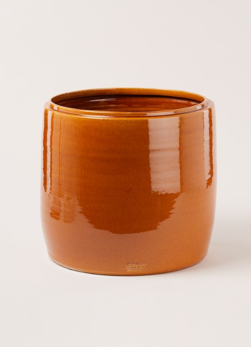 Serax Honey sierpot M van aardewerk voor binnen Ø33 cm  - voorkant 3 donkeroranje
