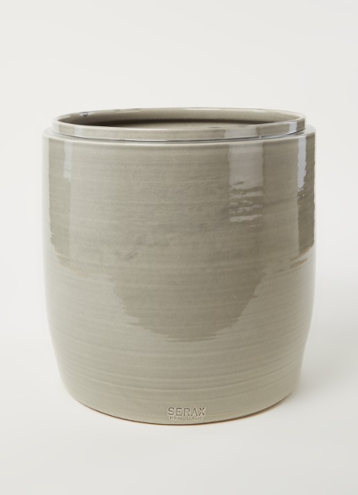 Serax Honey sierpot M van keramiek voor binnen Ø27 cm - voorkant 3 lichtgroen
