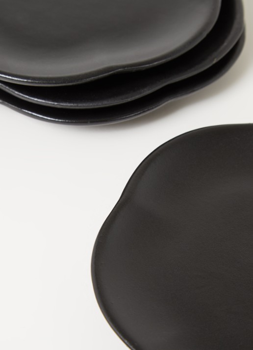 Serax Inku M gebaksbordje 14 cm set van 4 - detail zwart