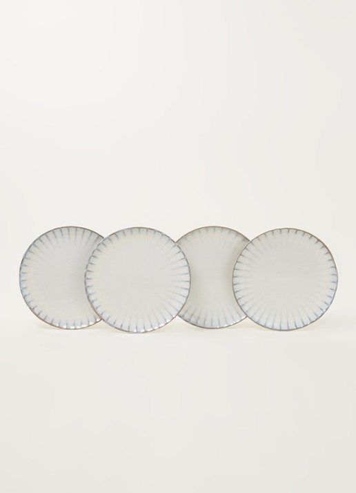 Serax Inku ontbijtbord 21 cm set van 4 - voorkant 3 wit