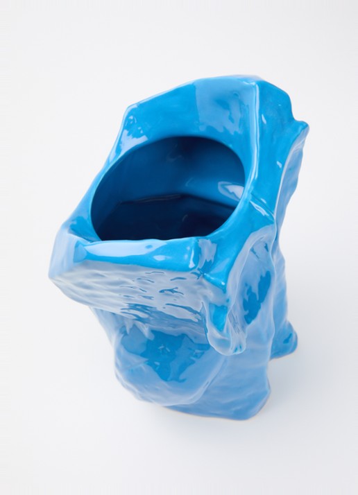 Serax Owl vaas van aardewerk L - voorkant 2 blauw