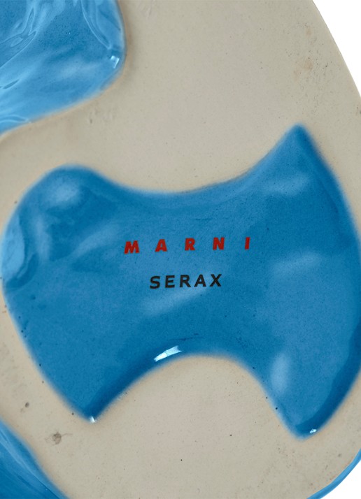 Serax Owl vaas van aardewerk S  - detail blauw